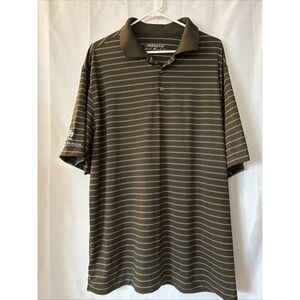 EUC Nike Golf Dri-Fit Polo Shirt Mens‎ XL Brown Striped